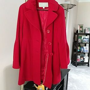 Jessica Simpson red 3 button down coat
